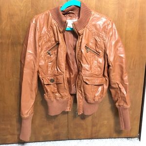Brown leather jacket
